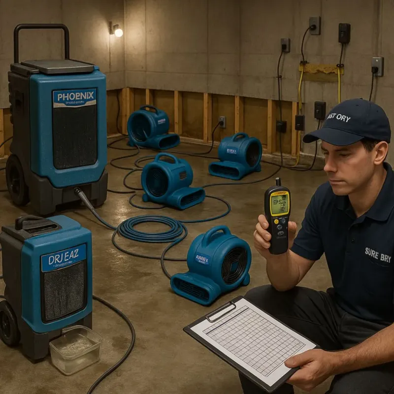 Structural Drying and Dehumidification process in South Highpoint, FL